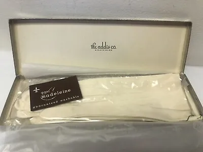 Vintage Gant Madeleine France White Cotton Evening Gloves & Storage Bag Un-worn  • $36.23