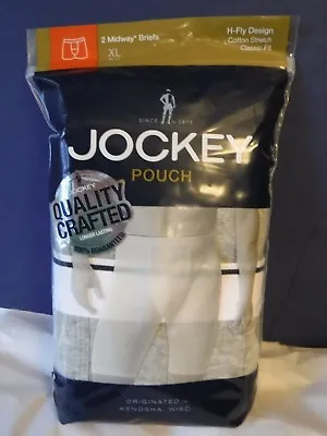 Jockey Mens Pouch 2 Midway Briefs H Fly Design 1147 Classic White Or Black Gray • $20.23