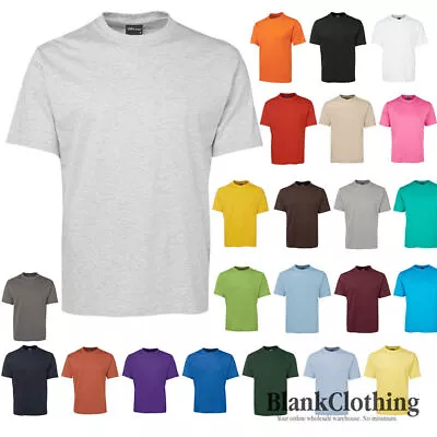 Mens Plain 100% Cotton Tee Shirt | Adults Unisex Blank TShirt | Plus Size S-5XL • $17.49