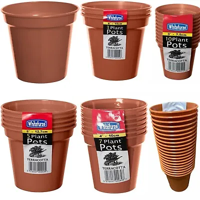 £5.99 • Buy Garden Flowers Plants Plastic Plant Pots Packs Of Planting Terracotta Plant Pots