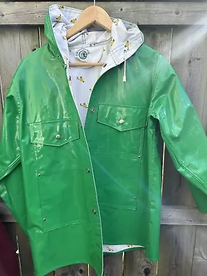RARE VINTAGE The Eagle's Eye Duck Family Green Raincoat SIZE: Medium • $225