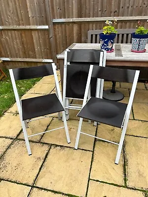 Habitiat Lulu Dark Brown Folding Chairs • £60
