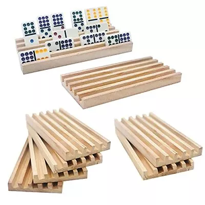 Wooden Domino Trays/Racks Set Of 8 Mexican Train Domino Trays/Racks Holders R... • $34.55