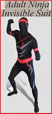 NINJA Invisible Body Jumpsuit COSTUME Defend Martial Art Party Adult Szs M L XL • $18.99