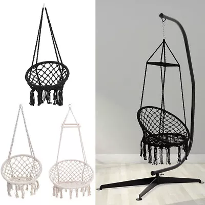 £29.95 • Buy Hanging Hammock Chair Outdoor Indoor Garden Swing Rope Net Macrame Seat Stand