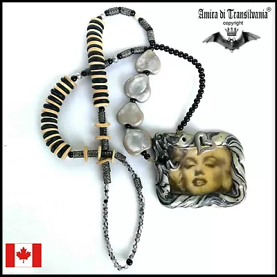 Marilyn Monroe Necklace Talisman Pendant Amulet Fashion Charm Antique Jewelry • $217.55