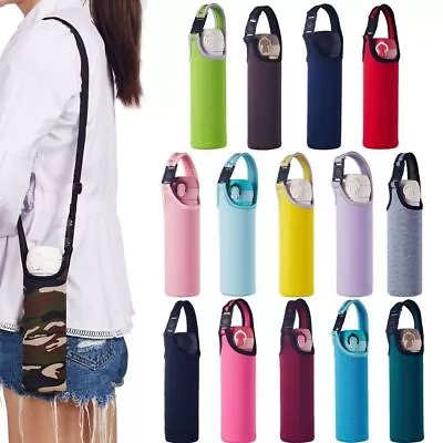 New Useful Drink Strap Sport Water Bottle Carrier Insulated Cover Bag Holder UK • £4.79