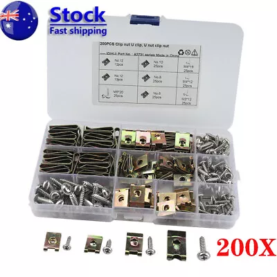 200x STAINLESS STEEL U NUTS - BOLT SPEED CLIPS PANEL TRIM AUTOMOTIVE NUTS KIT • $20.99