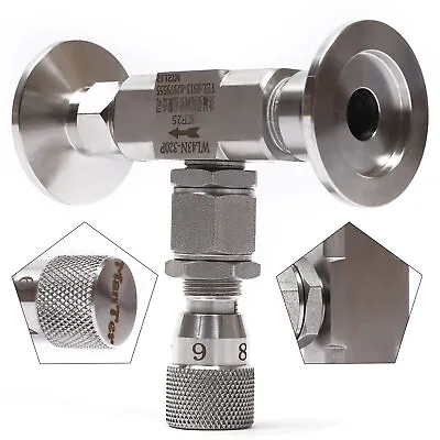 304 Stainless Steel KF25 Vacuum Metering Valve High Hardness Adjustment Valve • $70.03