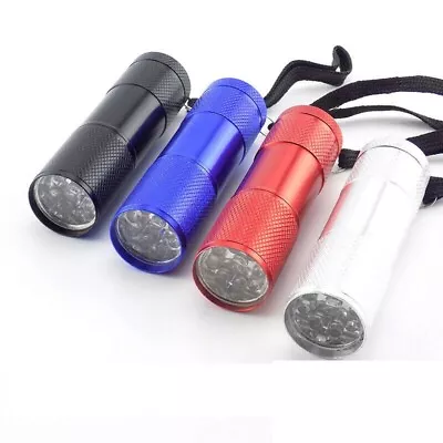 New 395 Light Flashlight 9 LED Torch Lights Aluminum Black Lamp USA • $9.49