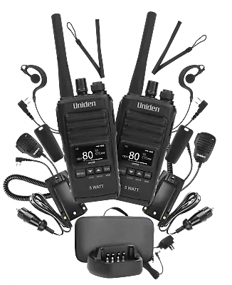 Uniden Uh755-2dlx 5 Watt Uhf Cb Splashproof Handheld Radio - Deluxe Pack • $374.88