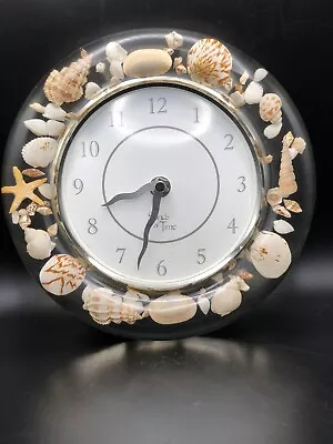 Sands Of Time Lucite Sea Shell Starfish Wall Clock Vintage Battery Beautiful • $34.99