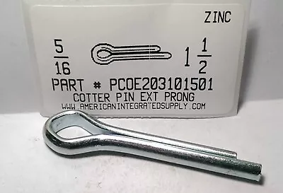 5/16x1-1/2 Cotter Pin Extended Prong Steel Zinc Plated (10) • $10.75