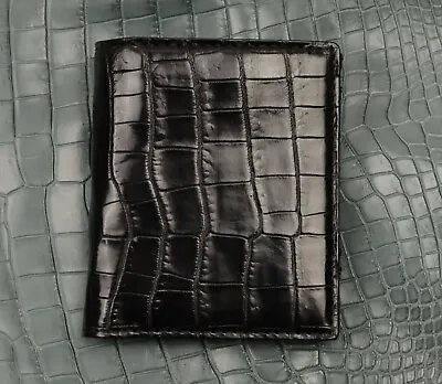 Men Genuine Alligator Crocodile Leather Wallet Skin Black Bifold Wallet Luxury • $79