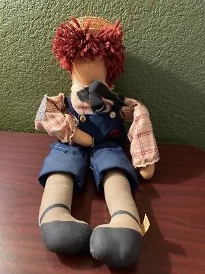 Rare Attic Babies By Marty Maschino Rag Doll Man Overalls Spectacles Straw Hat • $8.95