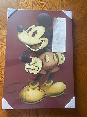 New Sealed Disney Store Mickey Mouse Large Canvas Art Work Picture 23 X 16in • $49