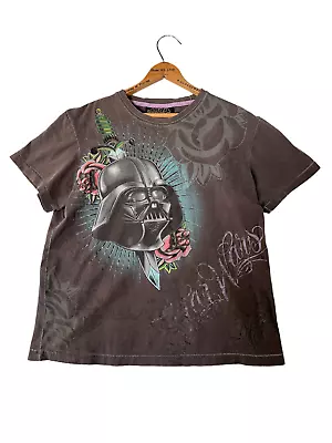 STAR WARS X Marc ECKO 2008 Unisex T-Shirt Tee Cut Sewn Darth Vader Brown Size M • $18.99
