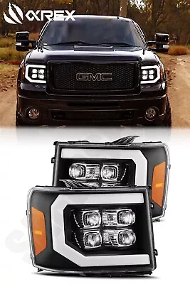 AlphaRex Black Nova LED Projector Headlights For 2007-2013 GMC Sierra 1500 • $1125