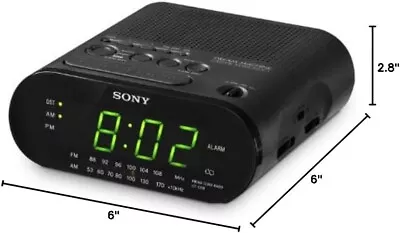 Sony Dream Machine ICF-C218 Black Dual Alarm Clock Radio AM FM LED Display Works • $0.99