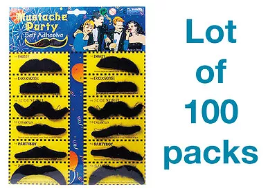 Stylish Costume Fake Mustache Lot Of 100 Assorted Packs • $124.99