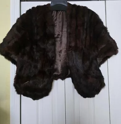 Real Fur Stole Wrap Mink Or Sable Dark Auburn Lovely High End Color Vintage 50s • $65