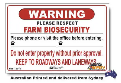 Warning - Please Phone - Plant Health Biosecurity Sign • $319.99