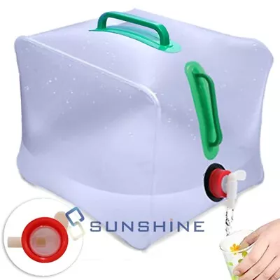 20L Collapsible Leak Proof Water Bucket With Faucet Portable Water Tank Hiking • $12.75