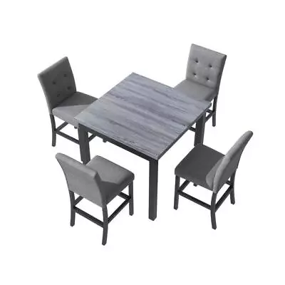 5-Piece Counter Height Dining Set Wood Square Dining Room Table&Chairs Stools • $509.99