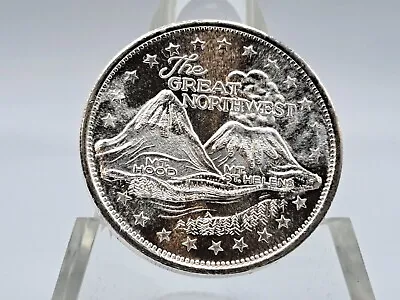 1oz .999 Fine Silver  The Great Northwest Mt. Hood And Mt. St. Helens  #5 • $39.95