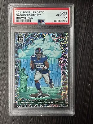 Saquon Barkley 2021 Optic Downtown #dt-6 Gem Psa 10 Eagles Panini Sp • $499.95