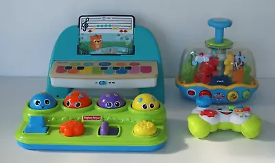 Fisher Price Baby Einstein  Remote Pop Up Spinning Top Piano Musical Toys Bulk • $28