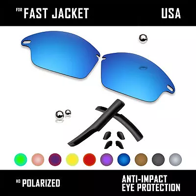 Anti Scratch Polarized Replacement Lens&Rubber Kit For-Oakley Fast Jacket OO9097 • $25.74