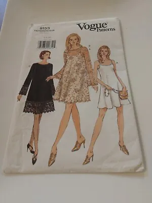 Vintage 1994 Vogue Pattern #9153. Dress. Sz 6810.  Cut. Verified Complete • $5.99