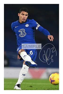 Footballer - Thiago Silva Chelsea - Autograph 5x7 Poster Wall Art Print • £2.99