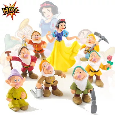 8Pcs Cute Snow White And The Seven Dwarfs Action Figure Snow Princess Dolls • £8.27