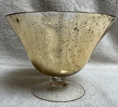 VTG  Gold Mercury Glass Footed Compote • $34.99
