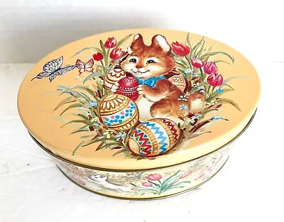 Vintage Easter Tin Box Company Holiday Bunny Rabbit Eggs 1980s • $9.99