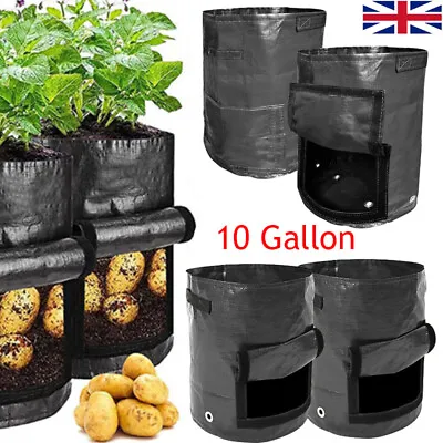 4X Plant Grow Bags Potato Fruit Vegetable Garden Planter Growing Bag 10 Gallon • £5.99