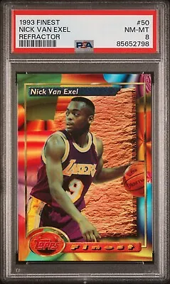 Psa 8 1993-94 Finest Refractor Nick Van Exel Rc #50 Lakers Nuggets Fresh Grade • $75