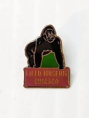 Vintage Chicago Field Museum Hat Or Lapel Pin Gorilla Enamel & Metal Souvenir • $10.55