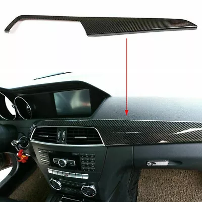 Carbon Fiber Center Console Dashboard Cover For Mercedes Benz C Class W204 10-13 • $39.99