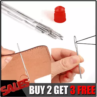 9PCS Large-Eye Hand Sewing Thread Needles Set Darning Cross Stitchery DIY Tools • £2.82