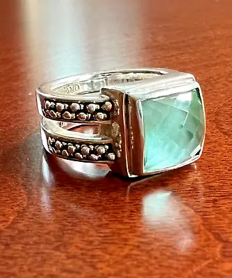 Michael Dawkins Sterling Silver Faceted Aqua Marine Ring Size 6 • $149