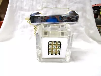 Vtg MCM  Teleconcepts DYNASTY ICE  Lucite Chrome Space Age Cube Phone • $149.95