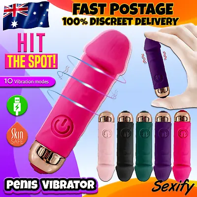 Wand Rabbit Vibrator Clitoral Stimulator Clit G Spot Bullet Dildo USB Sex Toy • $23.95