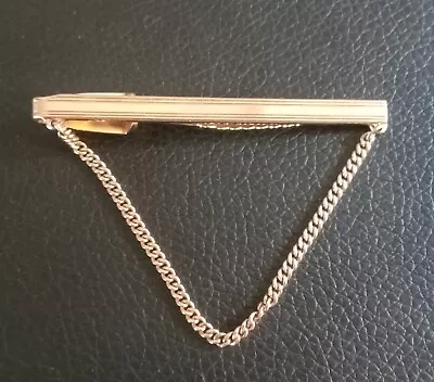 Vintage Hickok MCM Gold Tone Tie Clip With Original Chain USA 2.5  • $12.50