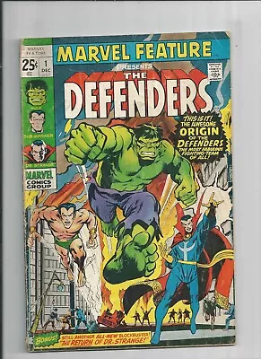 MARVEL FEATURE #1 Origin And 1st Appearance Defenders 1971 VERY GOOD COND • $75