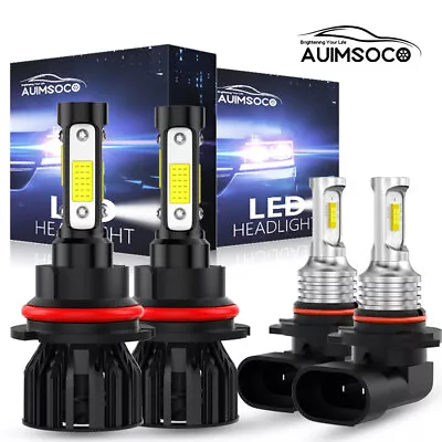 4X 9007 9006 For Ford F-150  F-250 1997 1998 White Led Headlight Bulbs Fog Light • $36.54