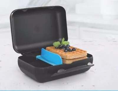 Tupperware At Lunch Box Divided Insert On-the-go Container Black  Blue Insert  • $28.99