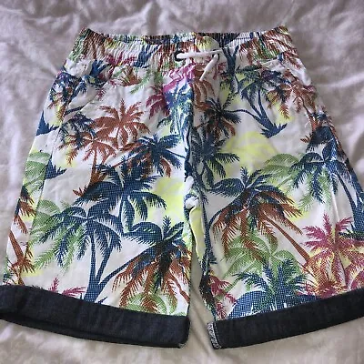 £3.99 • Buy NEW Boys Summer Blue, White & Green Palm Tree NEXT Shorts - Age 13 Years